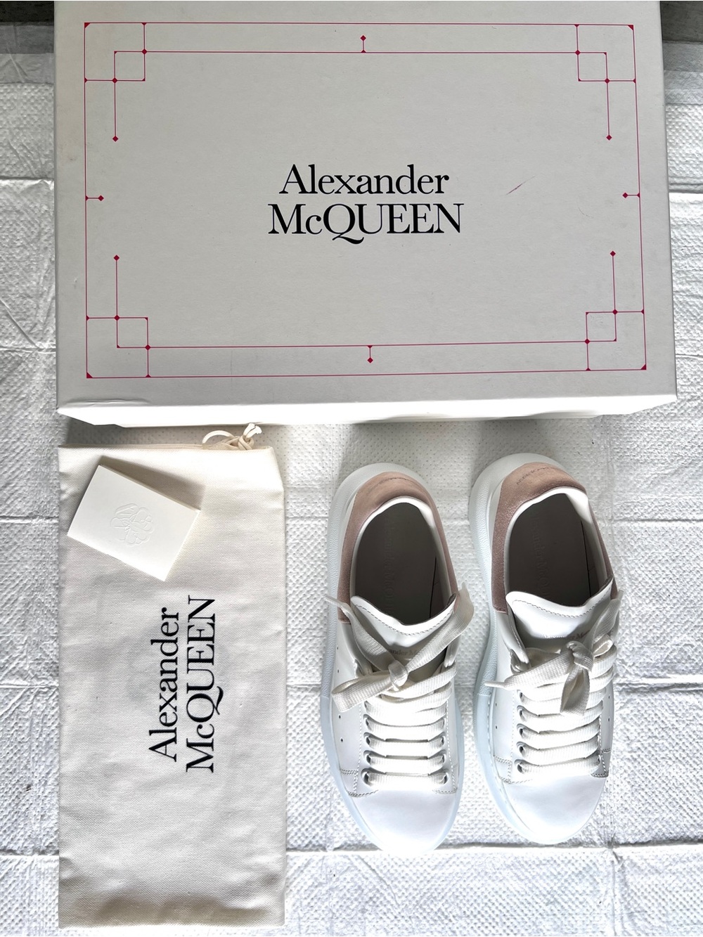 Alexander McQueen Oversized Larry Sneakers White Pink EU 38